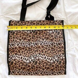Brown & Black leopard print shoulder tote purse